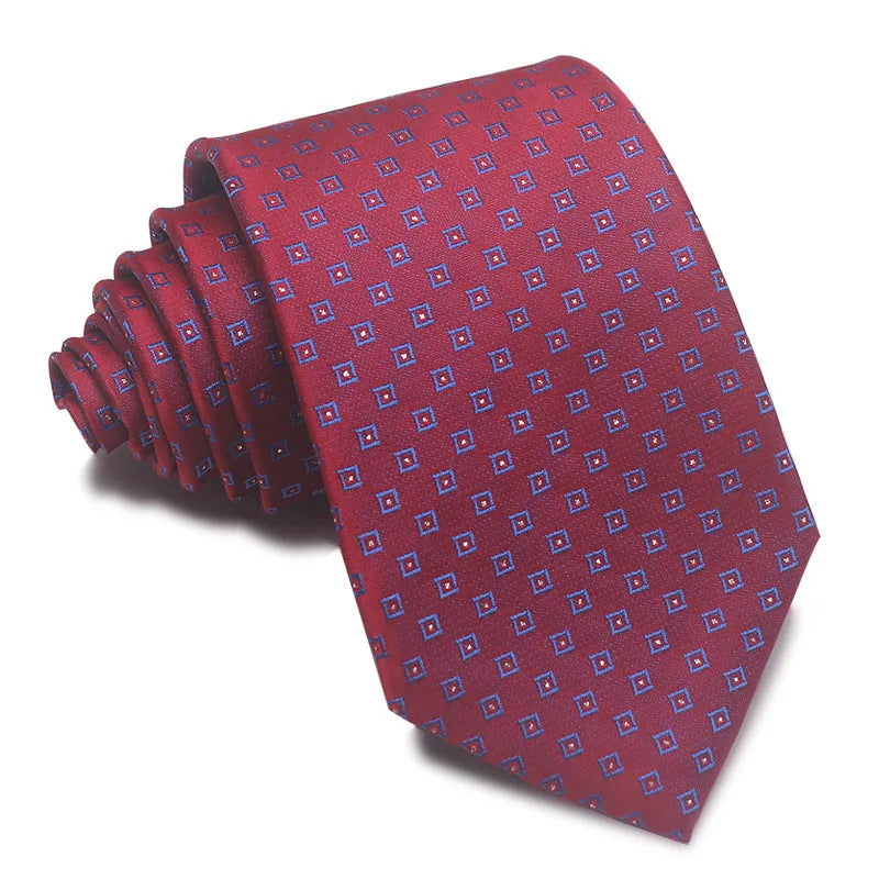 Men's polyester jacquard tie with striped pattern in arrow design for business formal wear