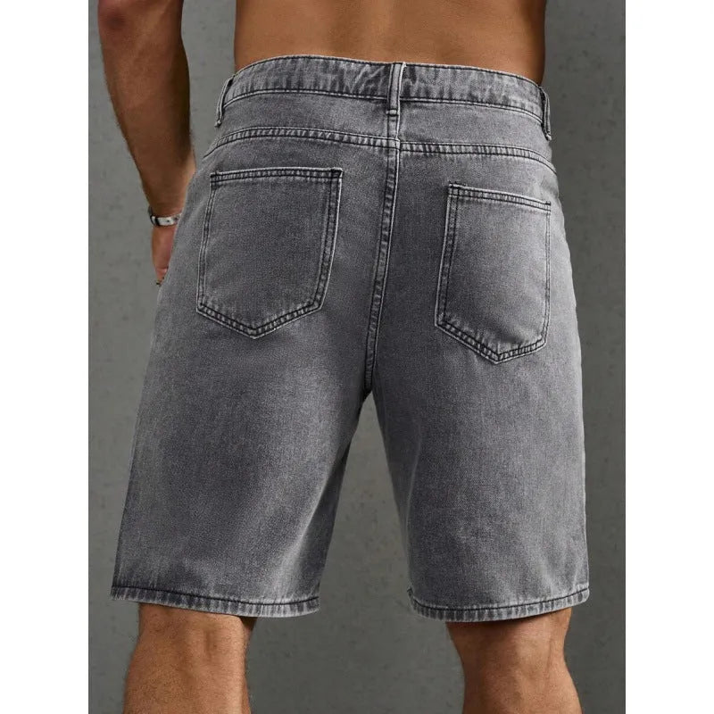 Men's letter printed Do The Old Cowboy shorts in khaki with double layer belt waist