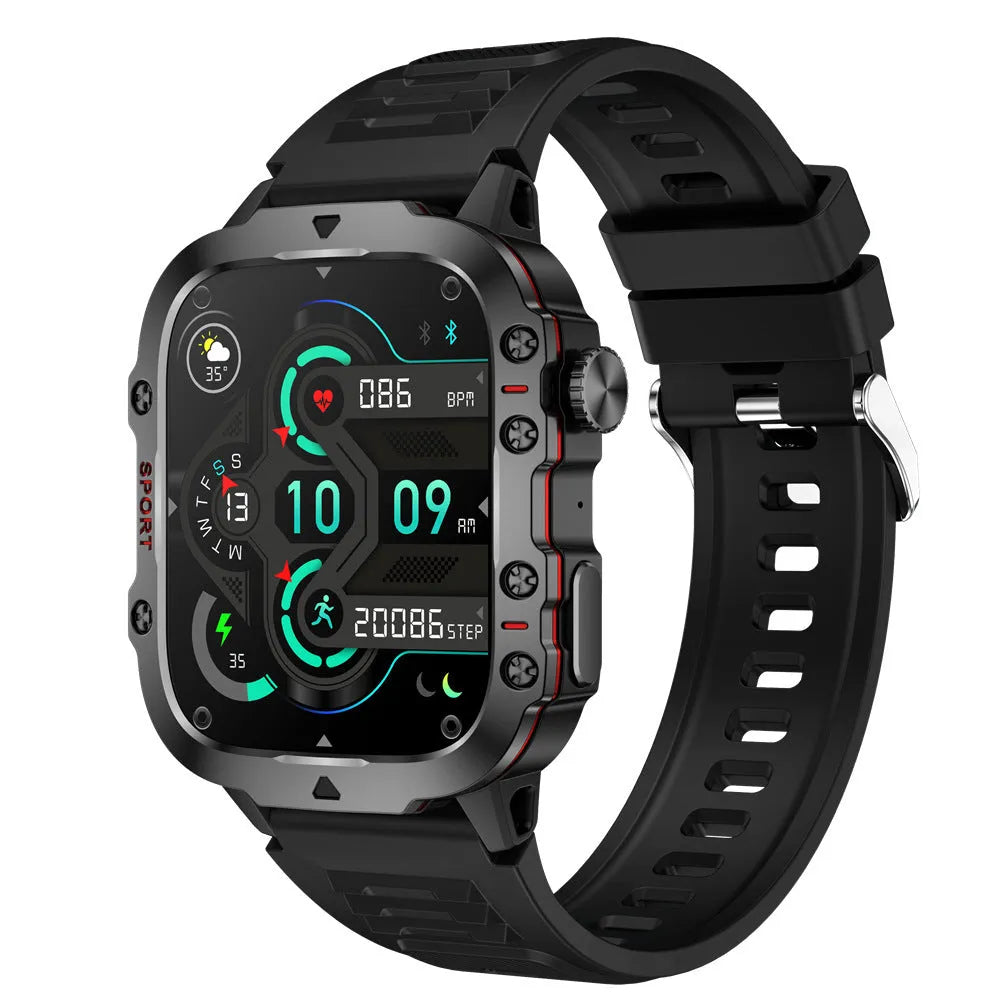 QX11 Smart Bluetooth Watch with TFT touch screen on a wrist, showing health metrics display.
