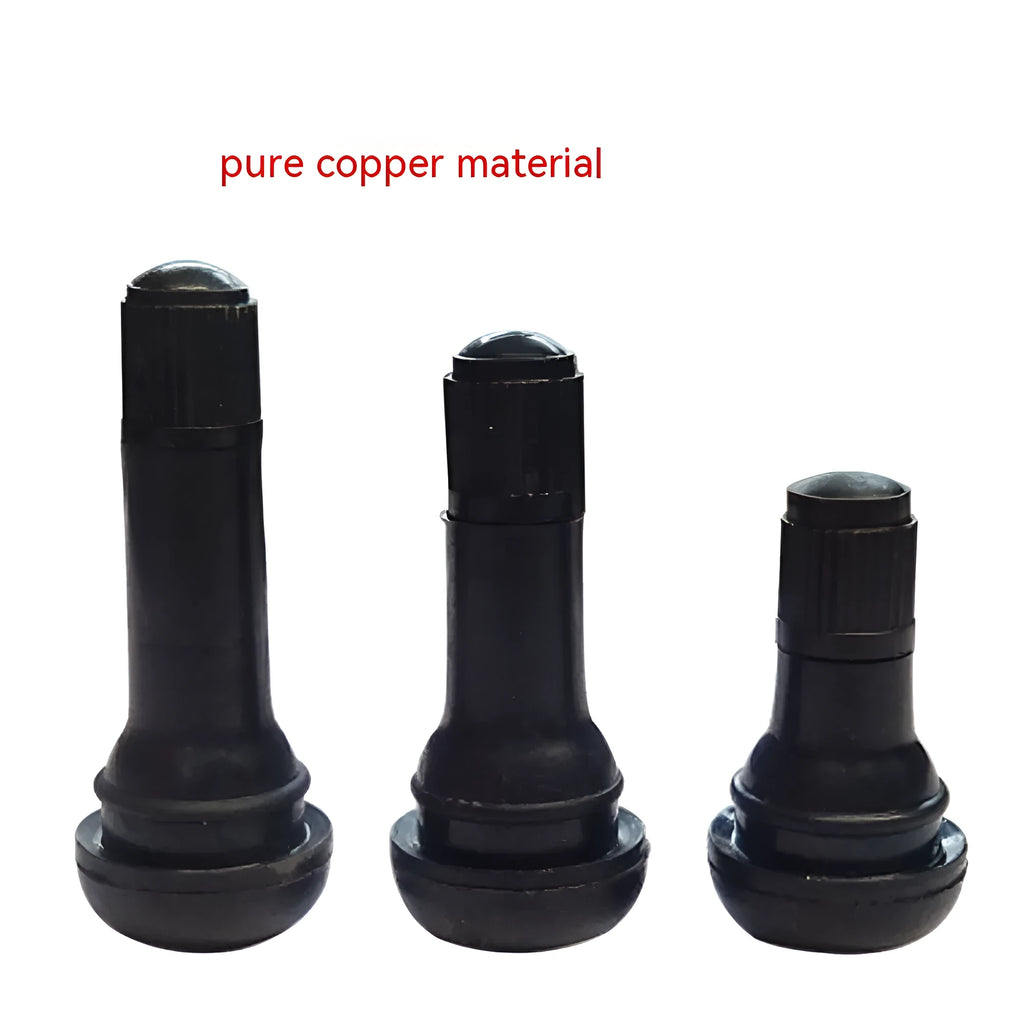 Black copper tyre valve nozzle for TR412, TR413, TR414 car wheels.