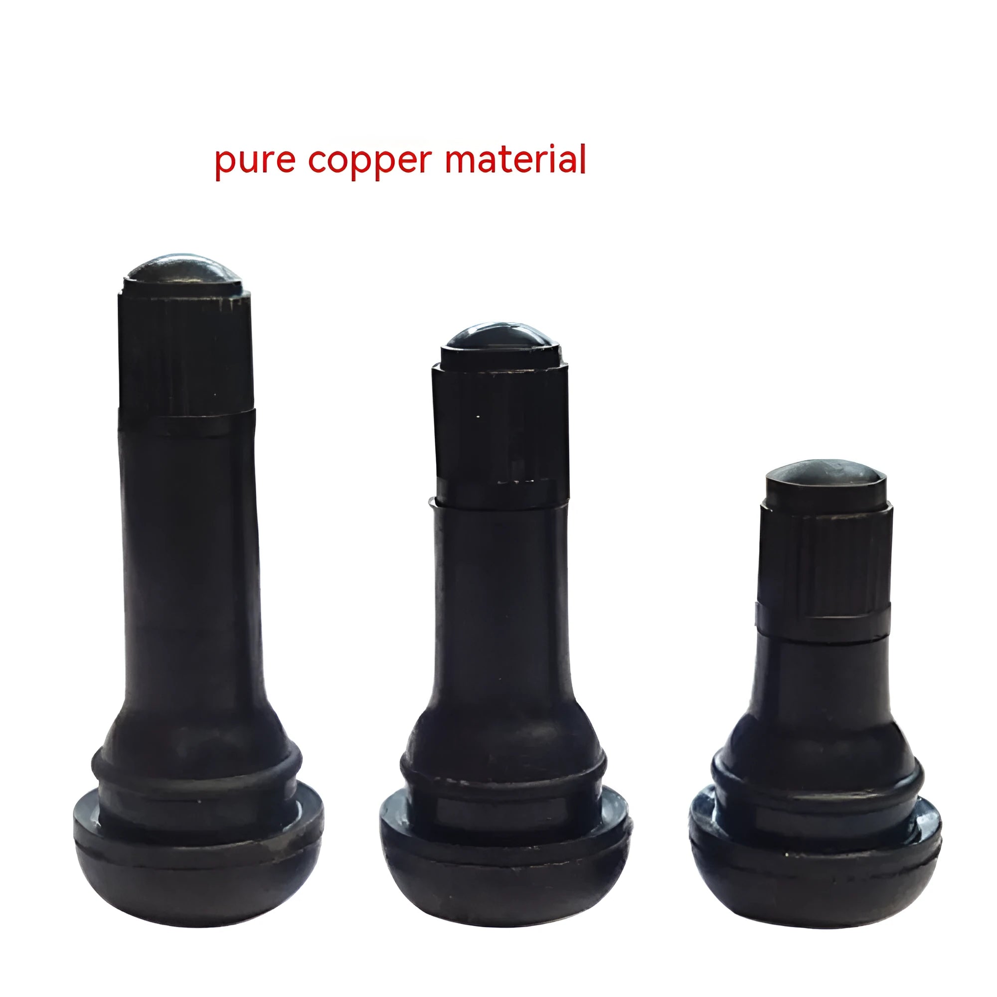Black copper tyre valve nozzle for TR412, TR413, TR414 car wheels.