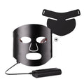 Black and white LED phototherapy face mask device with controller for home skin light therapy.