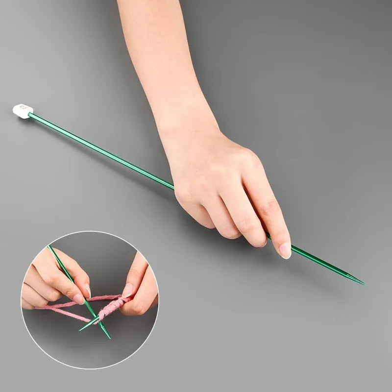 Complete crochet hook set showing multiple sizes from 2.0mm to 10.0mm with protective caps