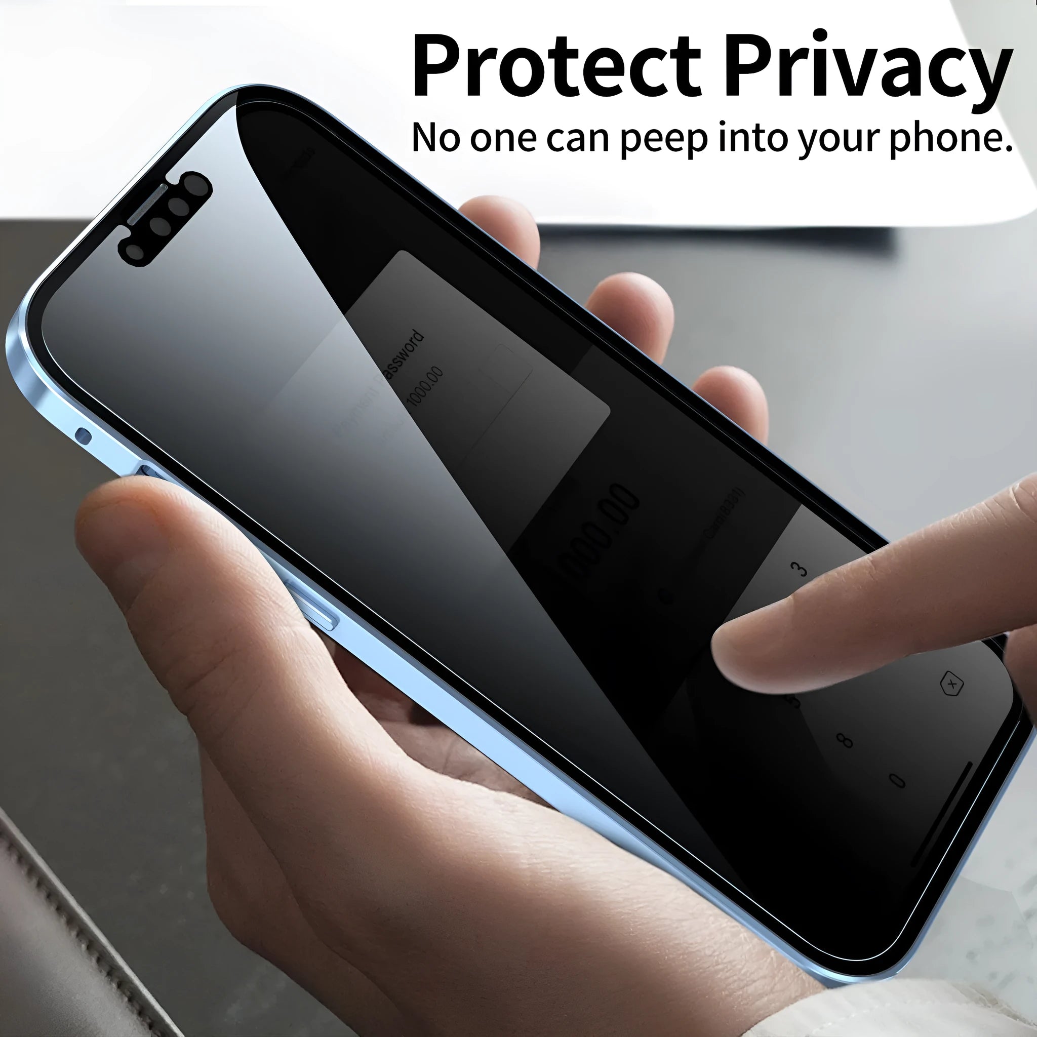 Black magneto double sided metal phone case for iPhone models on a flat surface.