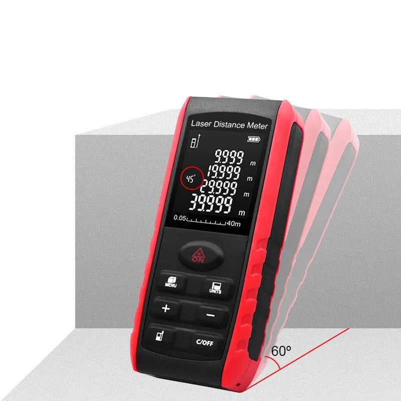 Hand-held laser range finder measuring instrument with ABS housing for decoration project distance measurements