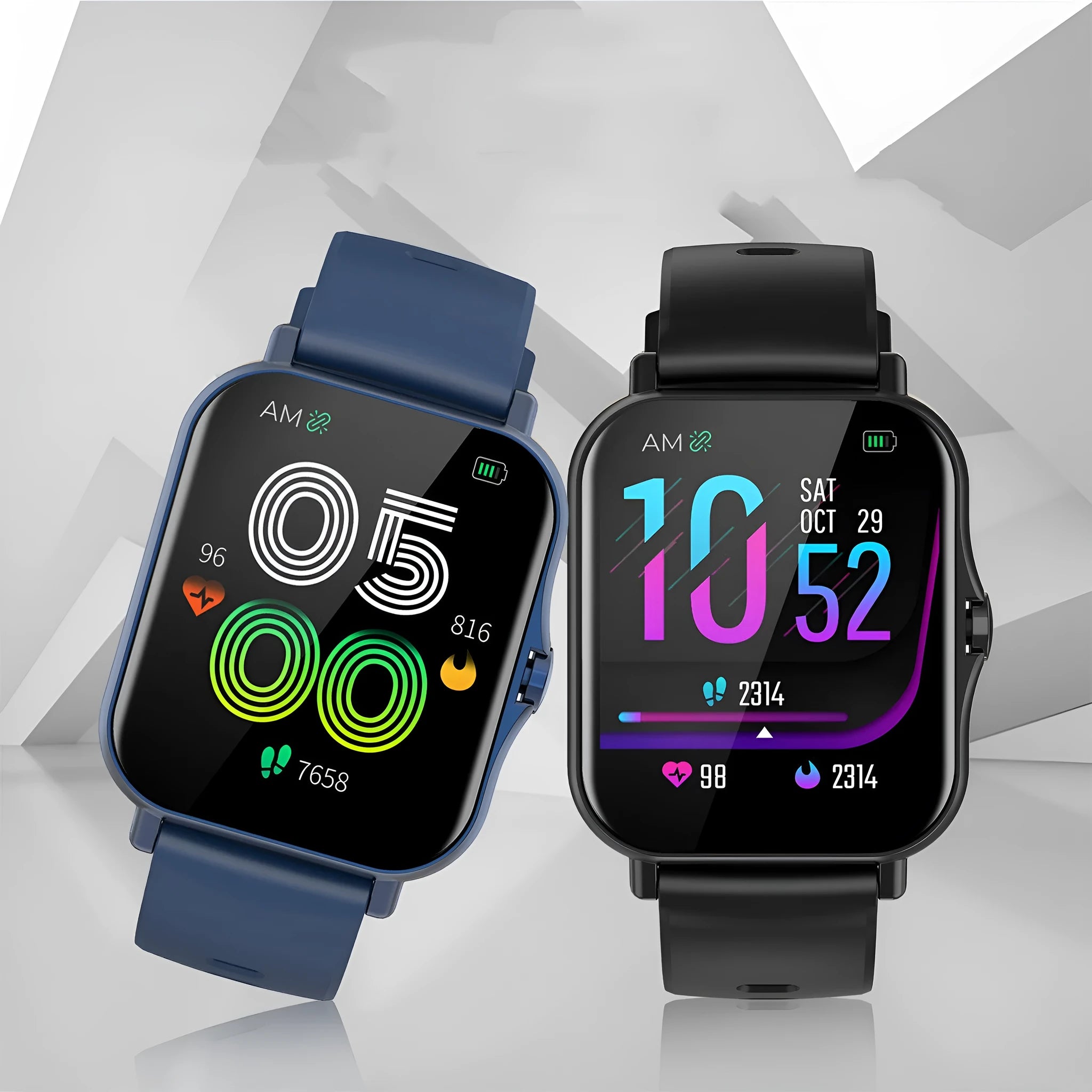 W10 Bluetooth smart watch for heart rate and blood pressure monitoring on a wrist.