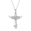 Wings cross stethoscope copper necklace with electroplated finish in red diamond or white diamond colour options
