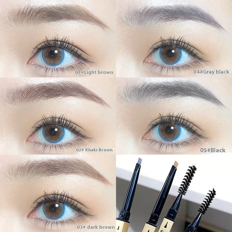 Small gold chopsticks ultra-fine eyebrow pencil in five natural colour shades