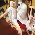 Women's plush cashmere-blend triangle shawl cape with tassel detailing in multiple colour options