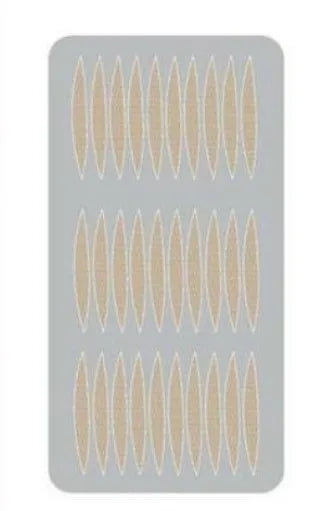 No glue eyelid sticker product showing non-woven fabric construction with L, M, S colour classification options