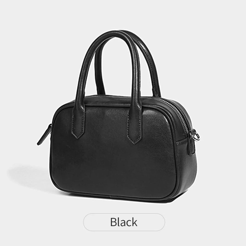 Retro square PU leather messenger bag with adjustable shoulder strap in black colour