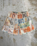 Men's quick-drying beach shorts in milk silk polyester with digital printing pattern and elastic waist