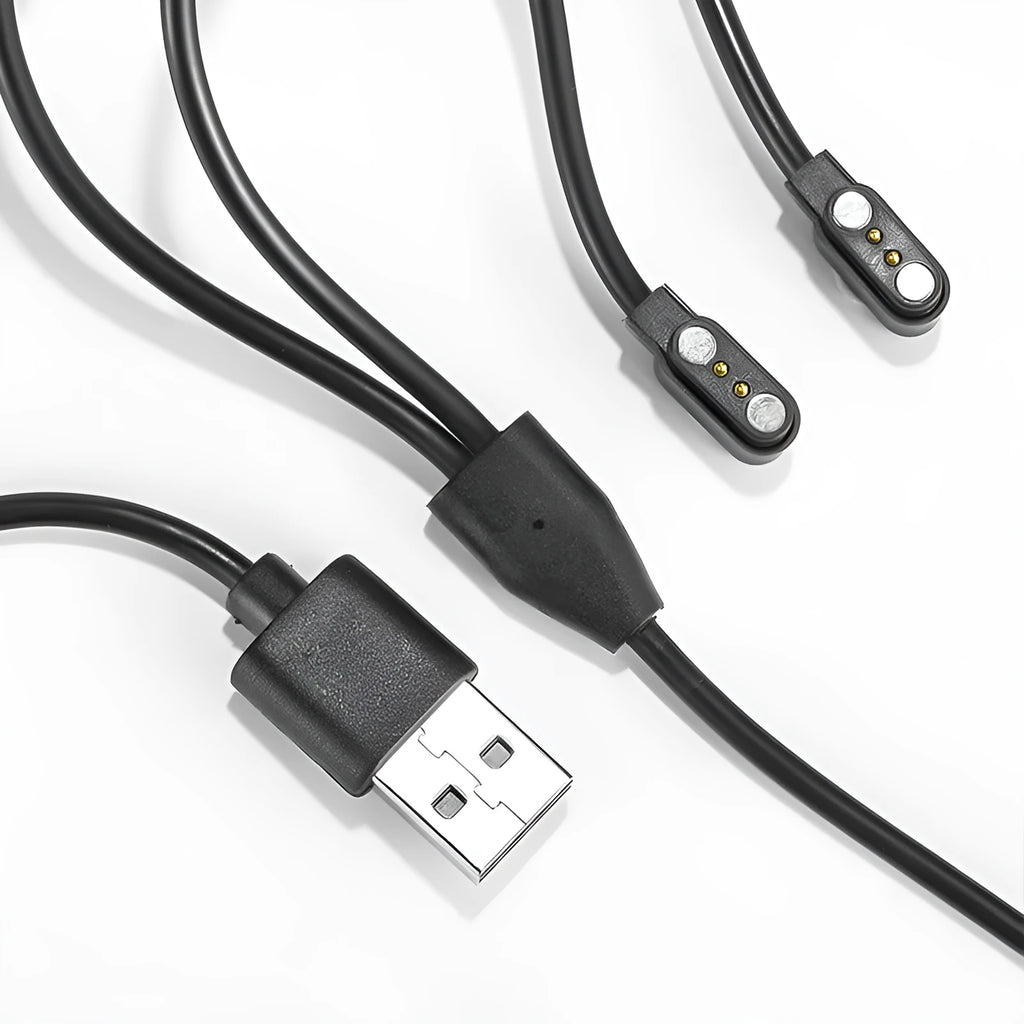 Black 50cm charging cable with 2-pin 2.54mm connector for Bluetooth glasses