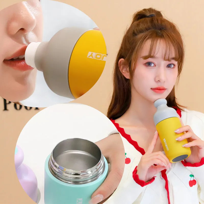 Mini vacuum cup cold-keeping tumbler 304 stainless steel 220ml blue colour