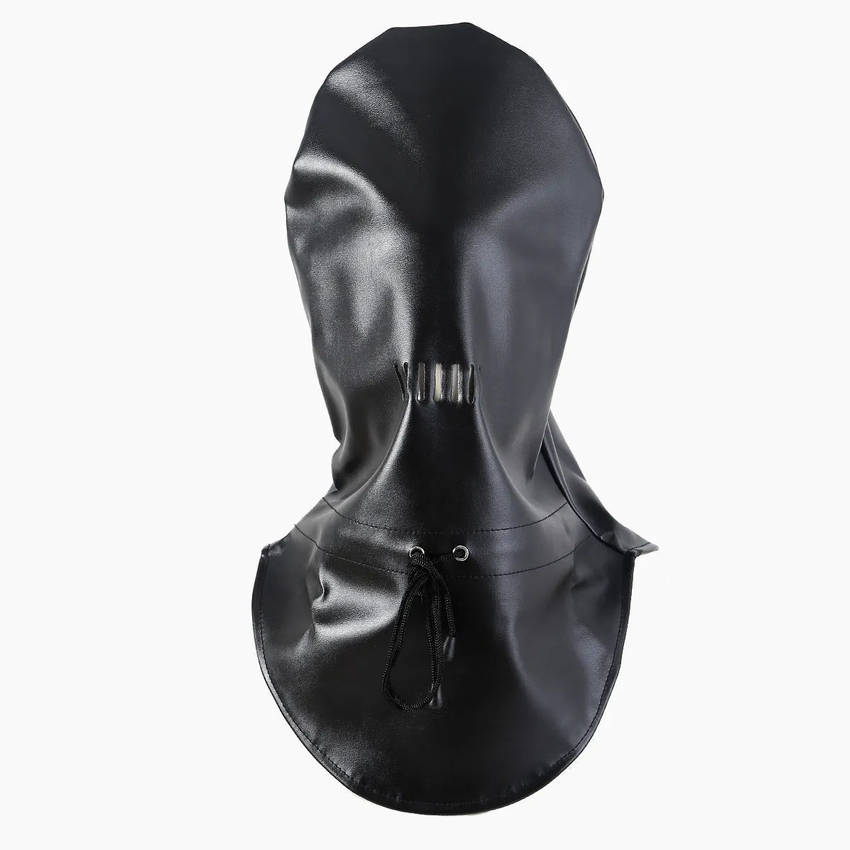 Black PU leather adjustable training mask with straps for adult role play