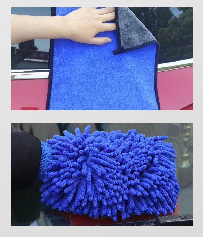 26-piece car tyre brush and wheel cleaning kit with extended handle and soft bristles