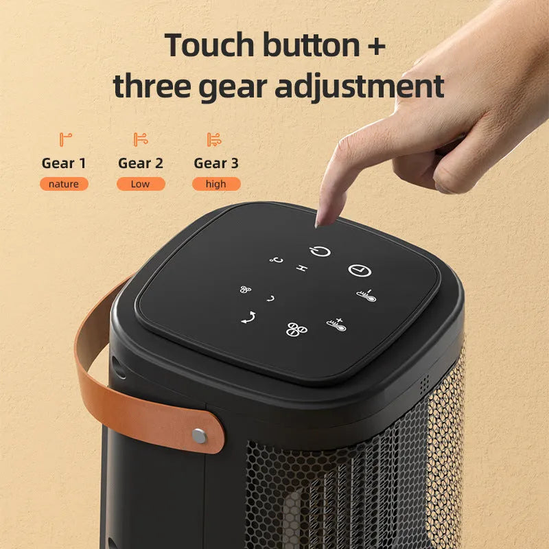 Touch screen electric heating radiator in 618 electronic model colour, showing digital temperature display.