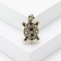 Retro rhinestone turtle brooch in alloy with animal design available in blue, green, and red colours