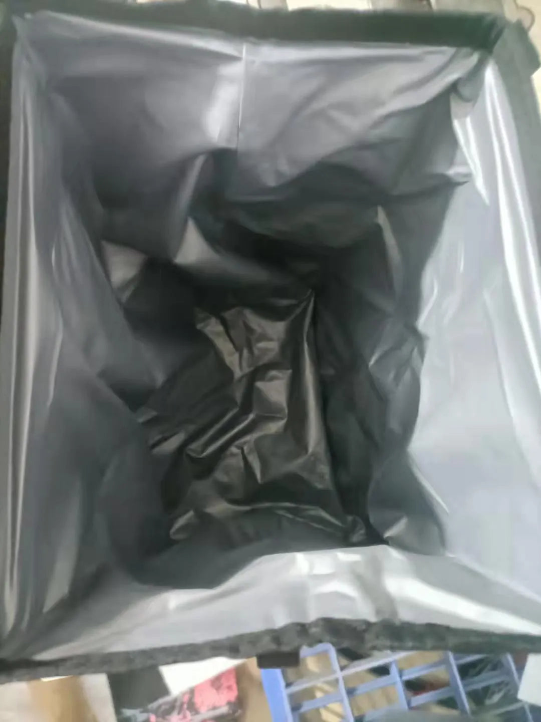 Foldable car trash can storage box 6L black Oxford PVC waterproof bag for vehicle rubbish