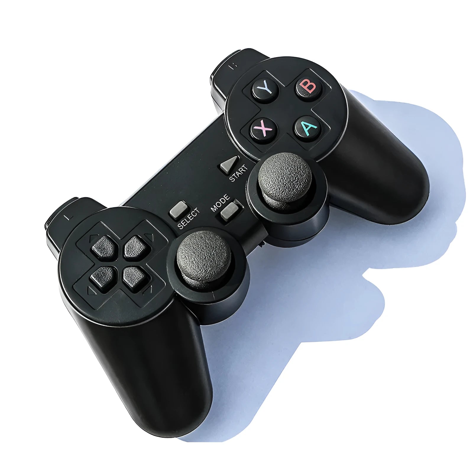 Classic black 2.4GHz wireless gamepad with USB receiver and bracket for Android TV, PC, and PS3
