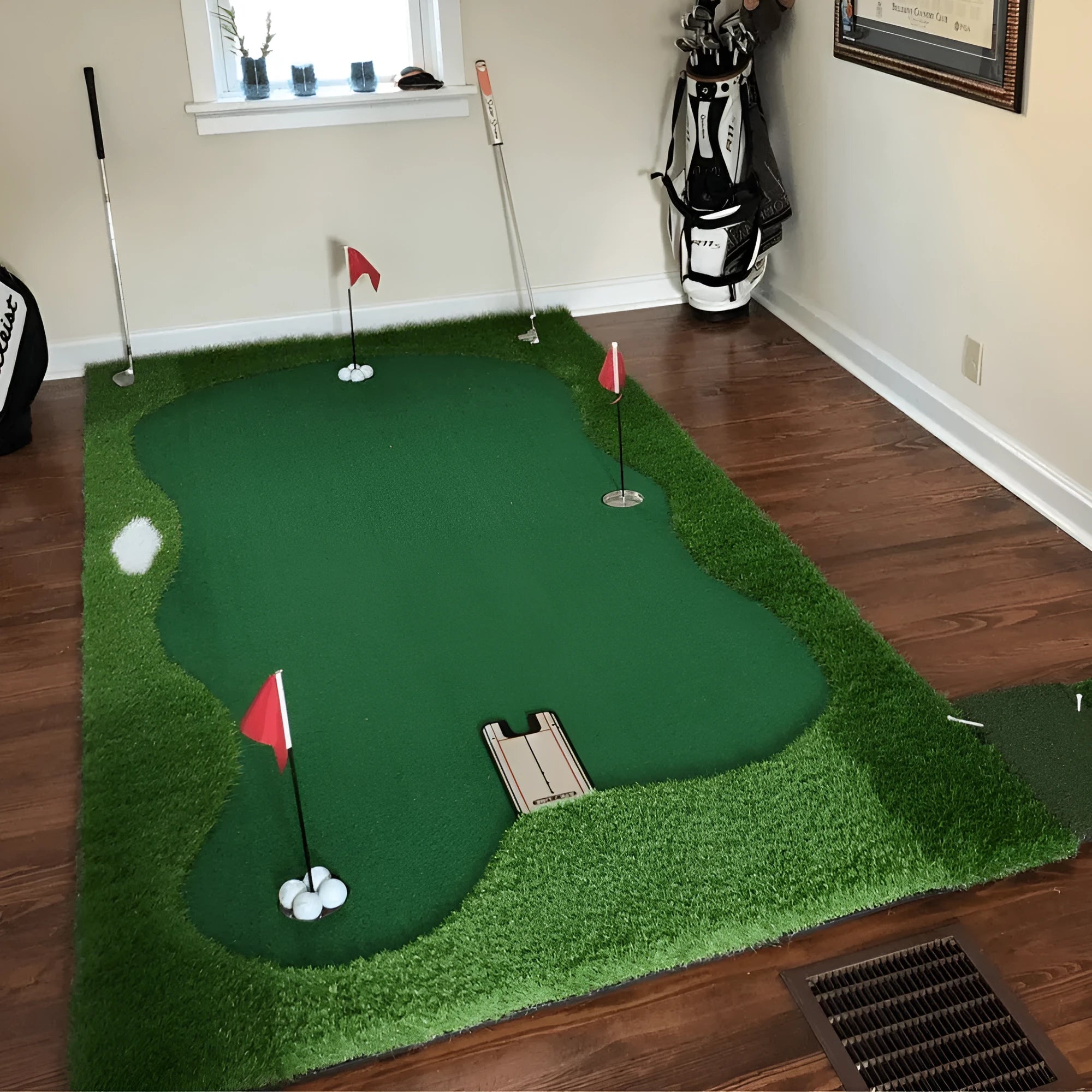 Indoor golf putting practice mat 1.5x3m artificial lawn green standard edition