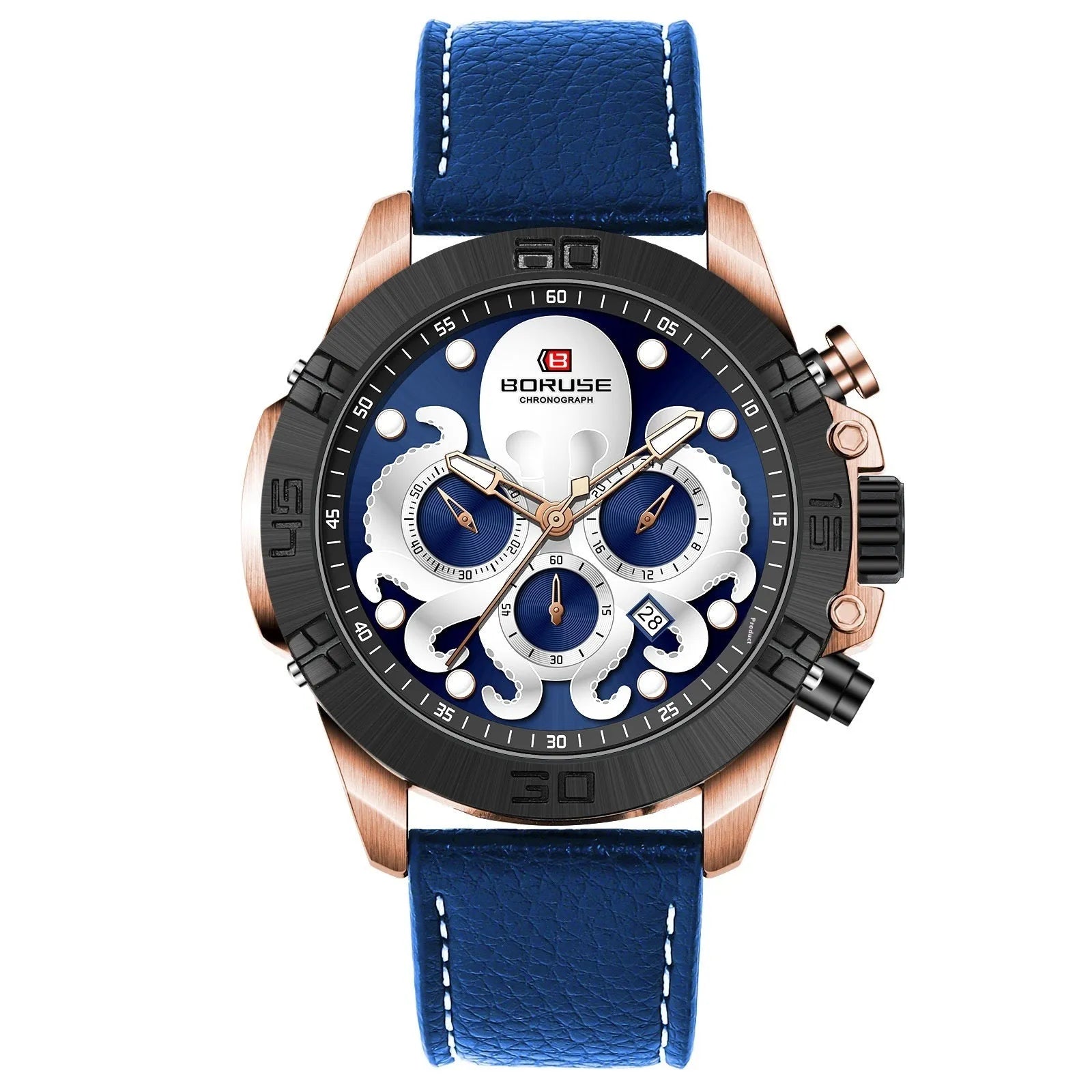 Men's octopus waterproof watch with luminous quartz movement and casual design