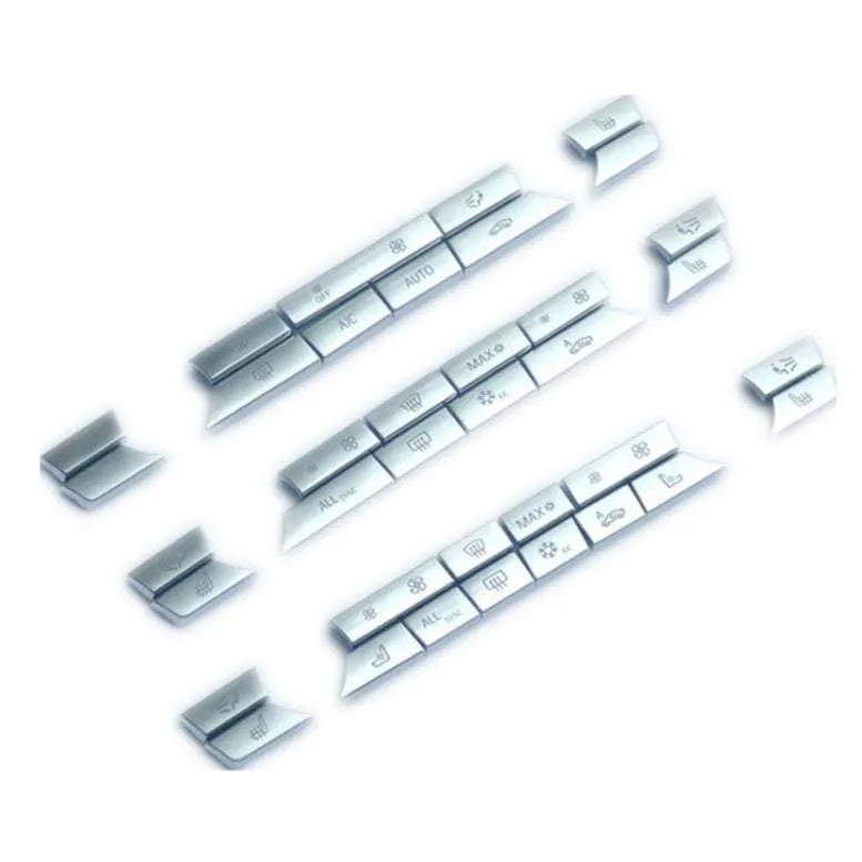 Silver automotive air conditioner control buttons in sets for dashboard panel replacement