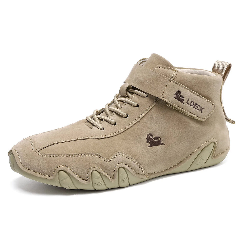 Outdoor casual high-top octopus-style Martin boots in khaki with microfiber upper and rubber sole