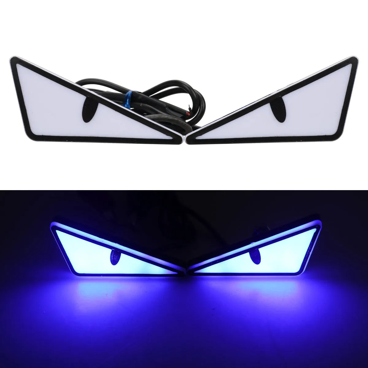 Triangle eyes modified motorcycle decorative lights in plastic, 12V, waterproof, available in five colours