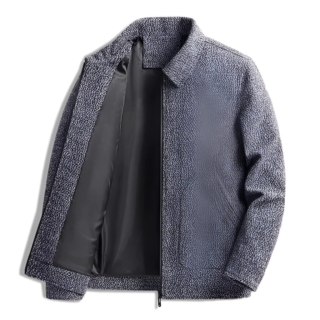 Men's bamboo fiber Vinylon woolen long sleeve coat in black, gray, brown, and coffee sizes M to 5XL