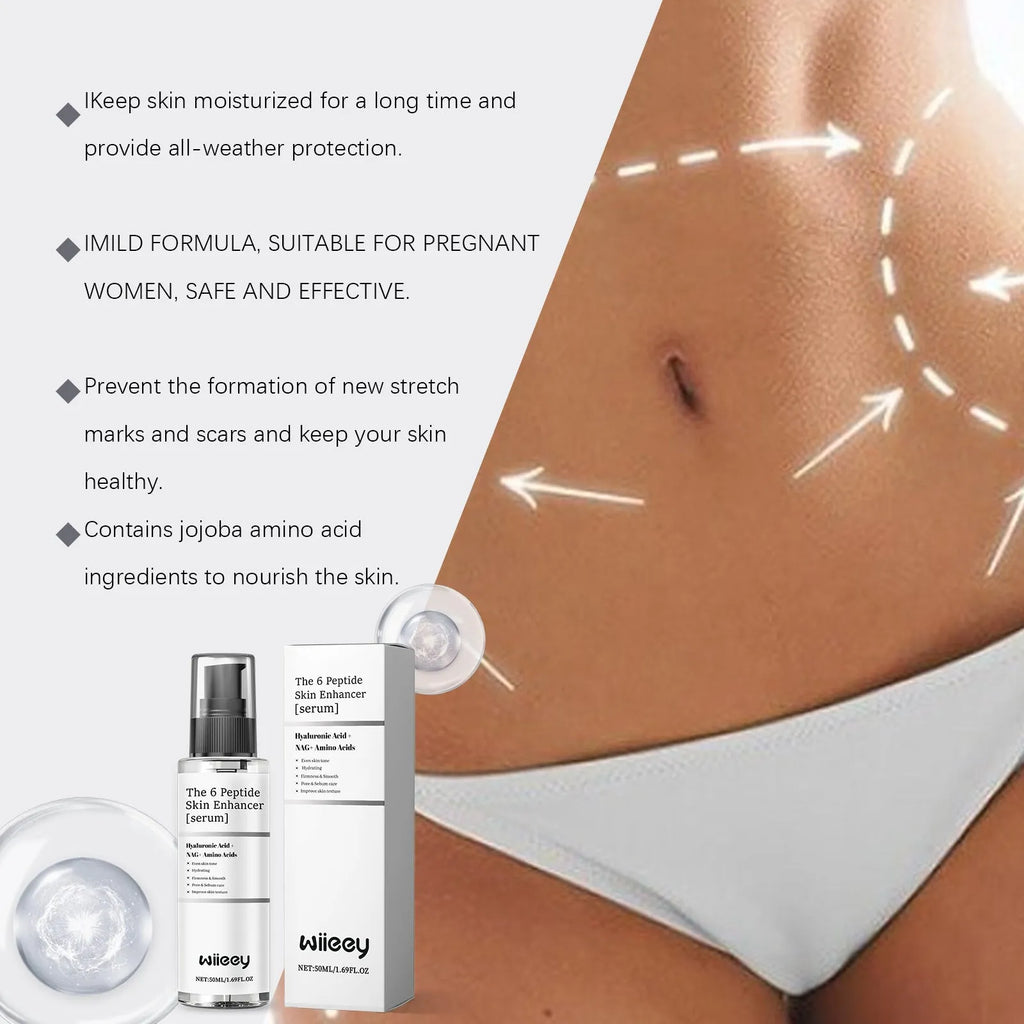 50ml skin enhancer serum bottle with hyaluronic acid and acetyl hexapeptide-8 for face repair