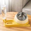 Automatic water dispenser cat bowl with elevated ceramic feeder in three colour options