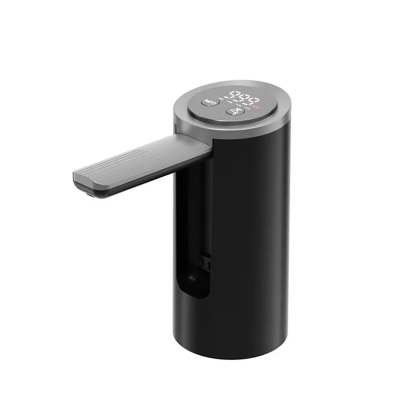 Household minimal rechargeable electric water pump in black with 4-speed button and USB port