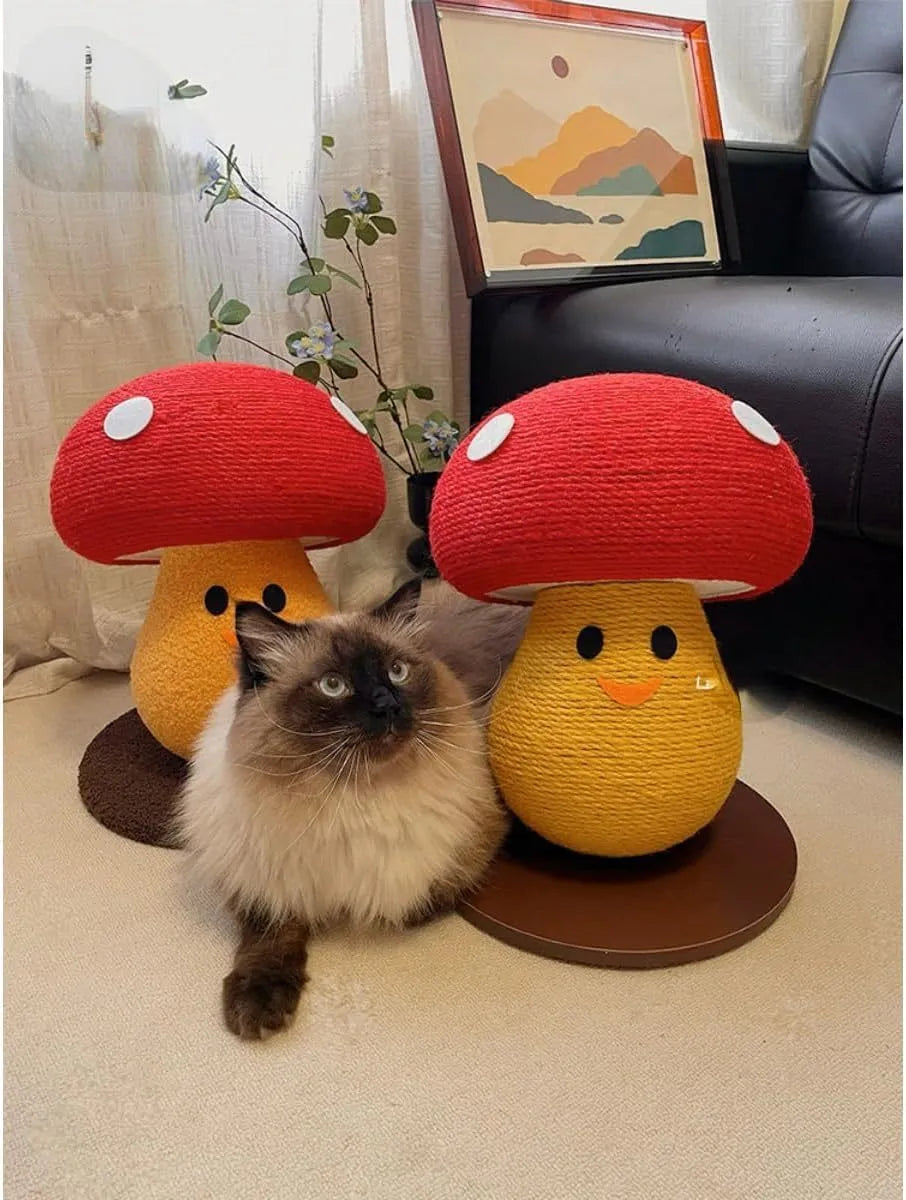Foldable round cardboard cat scratcher lounge with accordion design on a carpet.