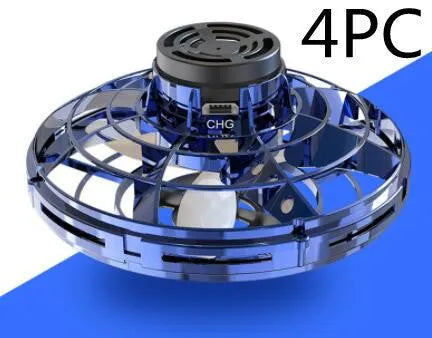 Rotating Flying Gyro Aircraft Induction Drone Toy for Youth Aged 15-35, Manual Control, Electric, Multifunctional, Blue, 4x8cm, Plastic, Choice of 1/2/4 Pieces