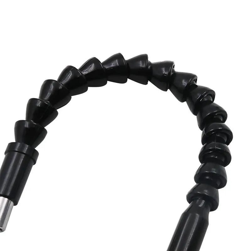 Black flexible cobra drill bit shaft 295mm with hex shank and inner hexagon head