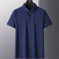 Men's solid colour non-iron short sleeve business casual shirt in nylon fabric.