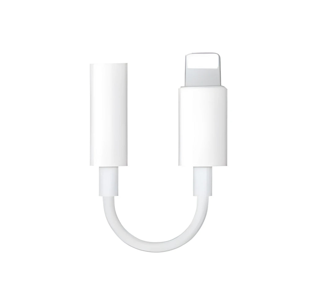 White Lightning to 3.5mm headphone adapter cable for iPhone with 12cm length