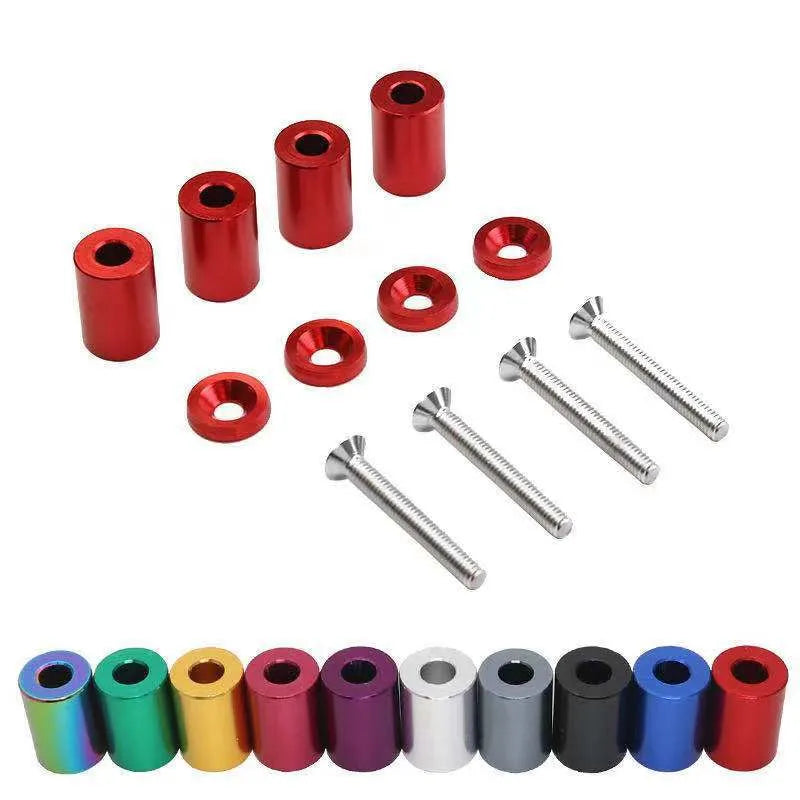 Aluminium alloy machine cover shim kit with screws and nuts for 6mm 8mm mounting points