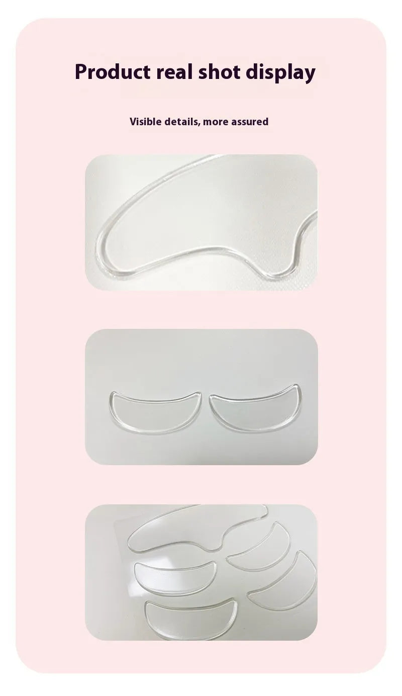 5 transparent silicone anti-wrinkle face stickers for forehead and eye areas