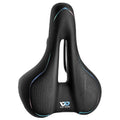 Bicycle saddle cushion with high elastic sponge foam in black and colourful sporty casual designs