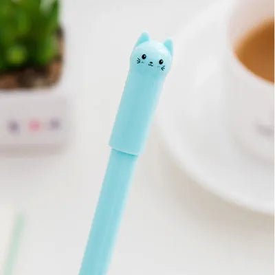 Pendulum cat gel pen with 0.5mm tip showing multiple colour options including pink, blue, white, black, red, purple