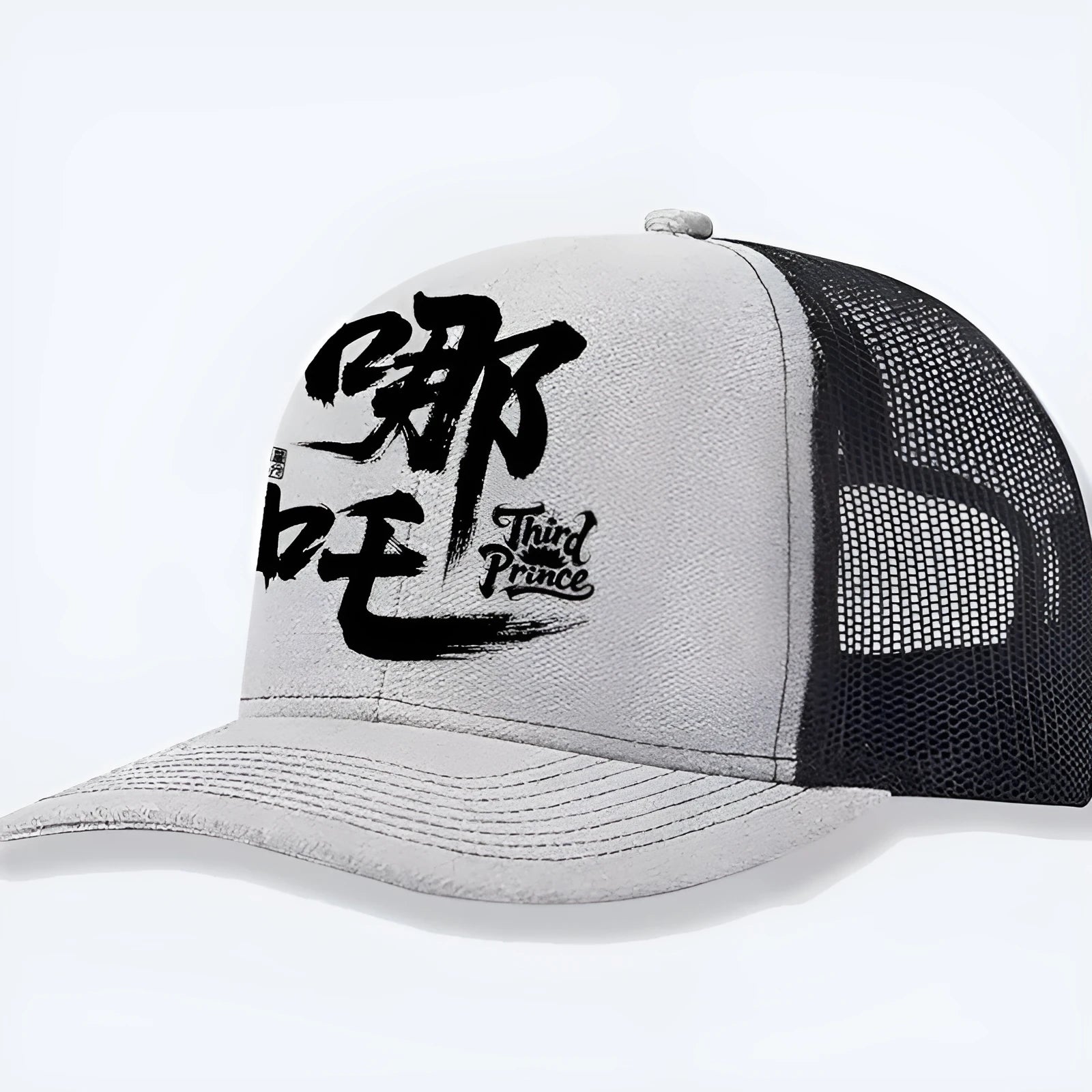Men's white adjustable snapback baseball cap with a structured front peak on a plain background.