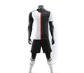 Men's football uniform in black and white cotton blend, one size front view