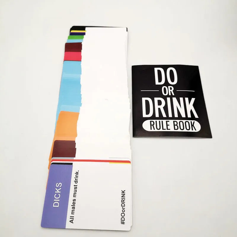 DO OR DRINK board game card set in colour box with coated paper cards for interactive party play