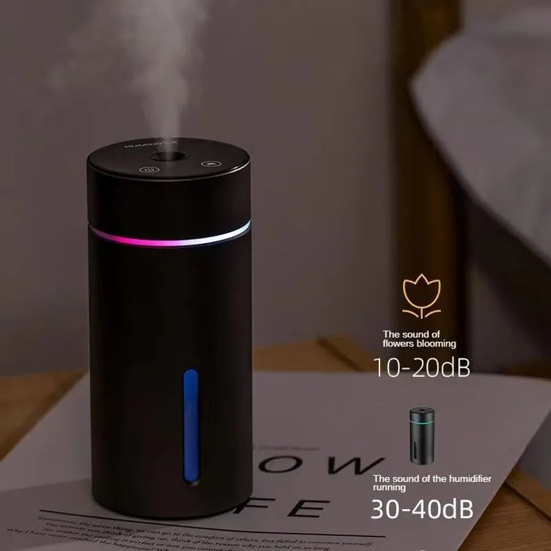 Aluminium car air humidifier and essential oil diffuser with 260ml tank and USB cable