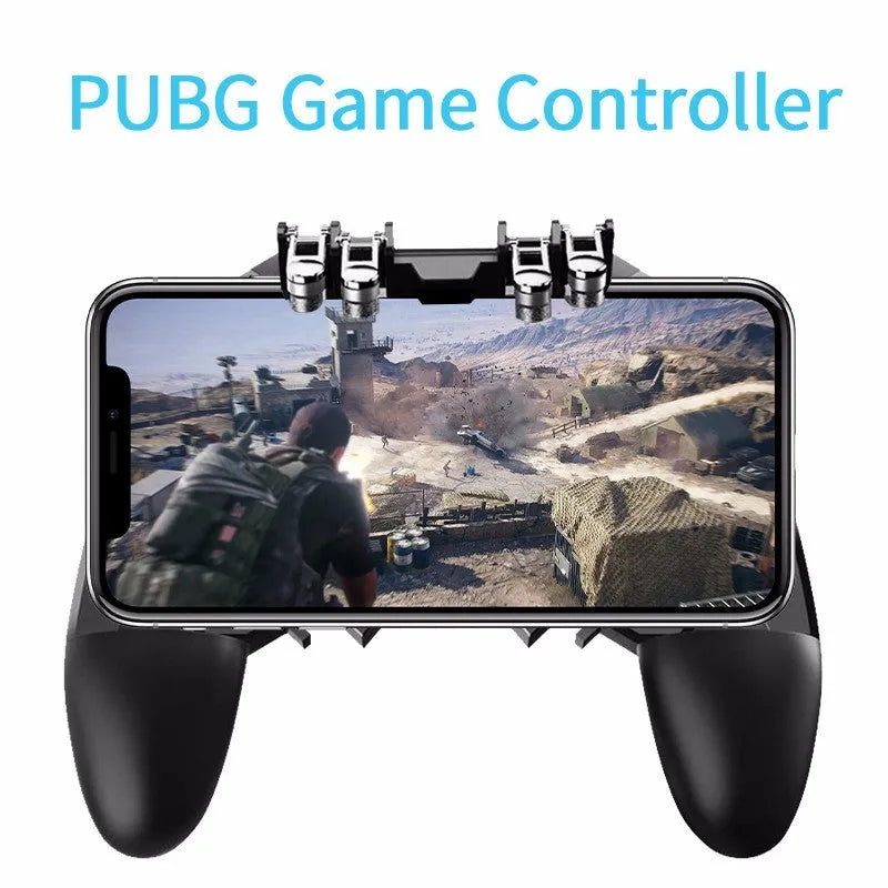 Black AK66 six-finger gamepad for PUBG mobile phone with rotatable lever