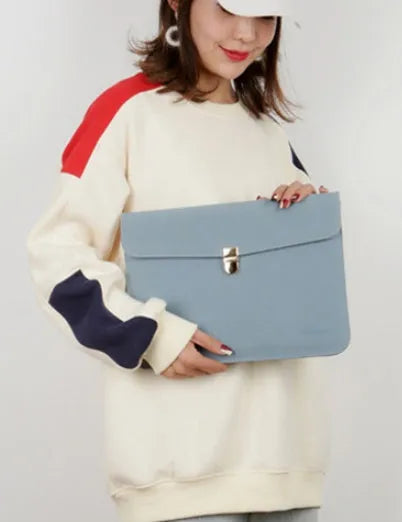 Matte PU notebook inner bag simple hand bag for laptop, shown in 12, 13 and 14 inch sizes