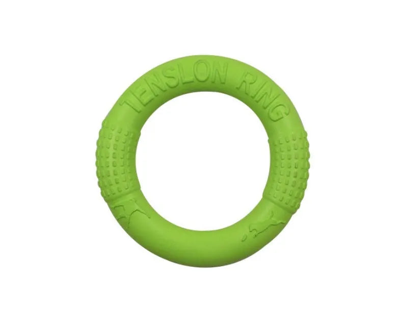 EVA pet pull ring in orange red and green colours small 18cm and large 28cm for dog training