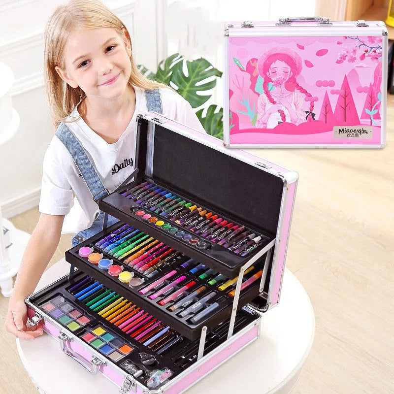 Creative birthday gift for girls ten years old with plastic doodle pen set and selectable aluminium gift box
